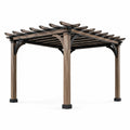Pergola in legno e metallo marrone 300x300 cm