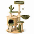 Albero Tiragraffi Cactus in Legno Multistrato e Sisal Verde