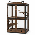 Gabbia per gatti in legno e metallo con rete 110x75x182 cm