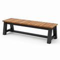 Panca da Giardino in Legno e Metallo Nero 180x40x45 cm