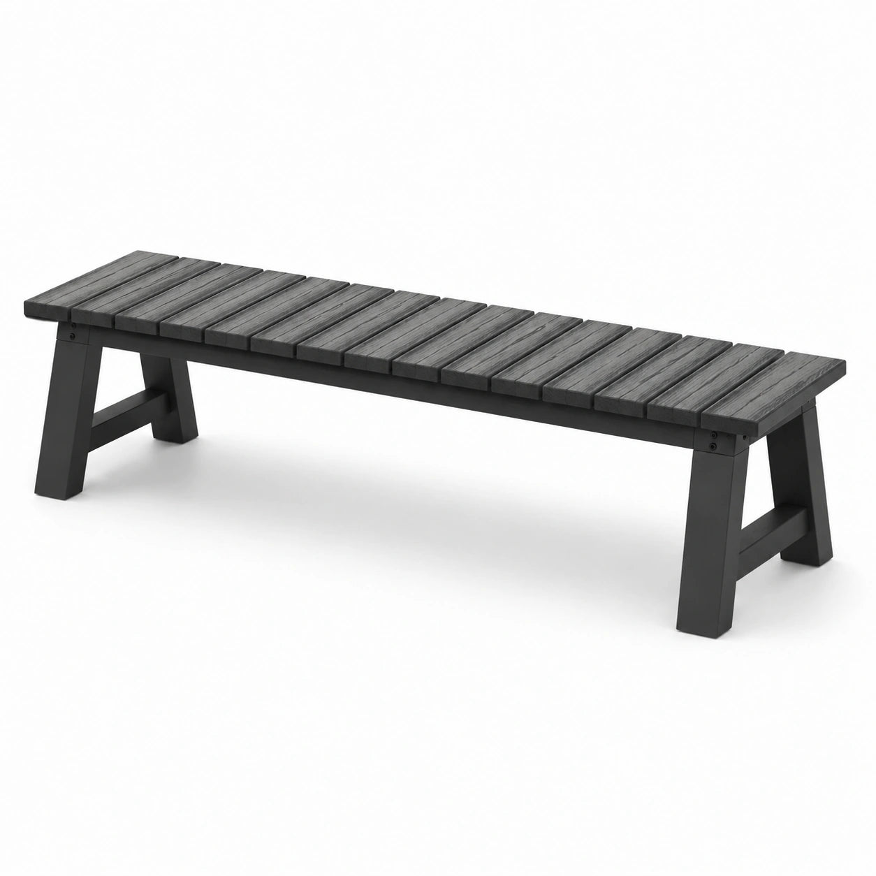 Panca da giardino in legno e metallo grigio 180x45x42 cm